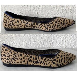 Rothy's Pointed Toe Flats The Point Classic Leopard Print Ballet Flats-Women's 7